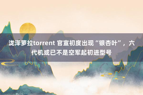 泷泽萝拉torrent 官宣初度出现“银杏叶”，六代机或已不是空军起初进型号