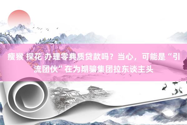 瘦猴 探花 办理零典质贷款吗？当心，可能是“引流团伙”在为期骗集团拉东谈主头
